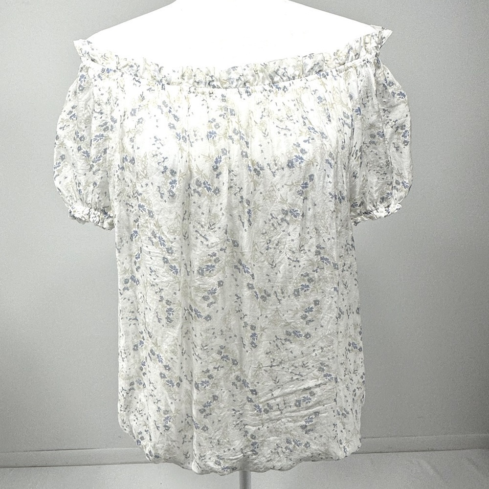 Tendenze silk short sleeve floral blouse size S